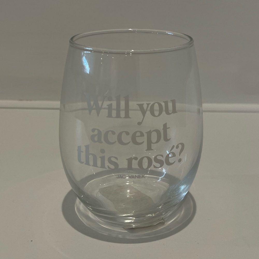 NEW “Will You Accept This Rosé” Jac Vanek Bachelor Wine Glass